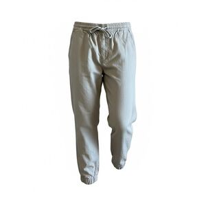 JCrew gray linen blend joggers size 4 drawcord adjustable waist point sur